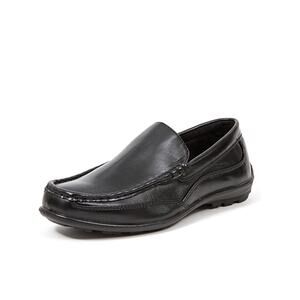 Boys black loafers dress shoes size 2.5 deer stags slip on moisture wicking